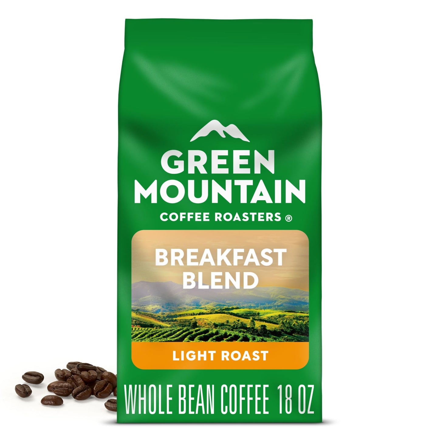 Green Mountain Coffee Roasters Breakfast Blend, Whole Bean Coffee, Bagged 18 oz