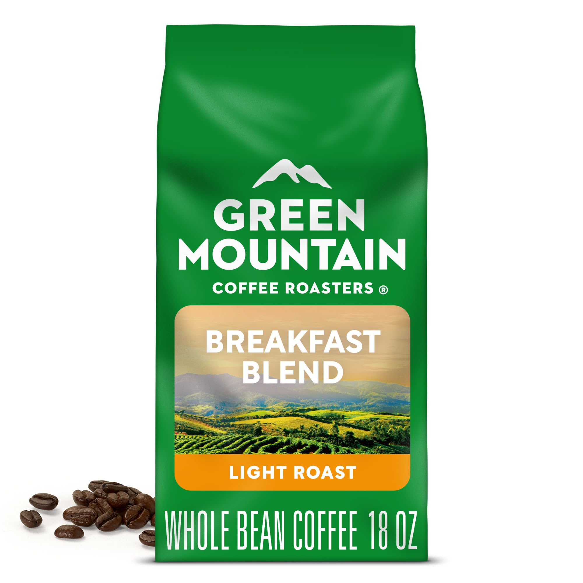 Green Mountain Coffee Roasters Breakfast Blend, Whole Bean Coffee, Bagged 18 oz