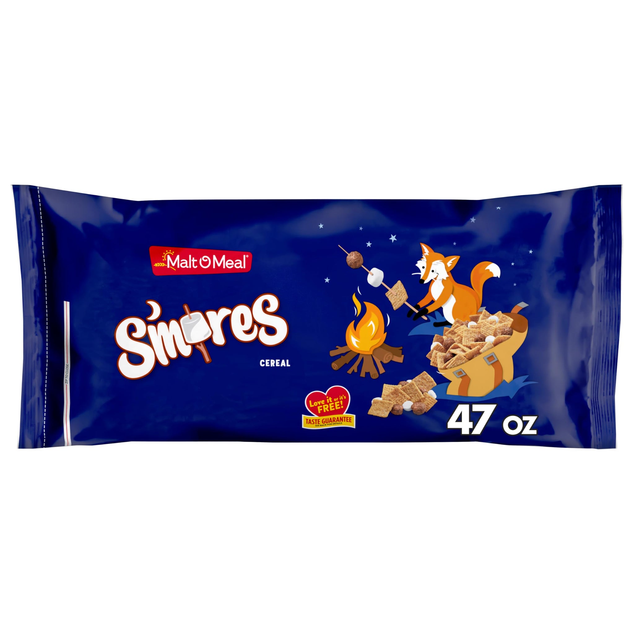 Malt-O-Meal S'mores Breakfast Cereal, Smores Cereal with Honey Graham Squares and Chocolatey Puffs and Marshmallow Bits, Large Cereal for Family, 47