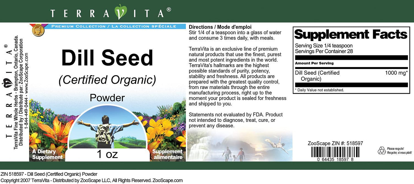 Dill Seed (Certified Organic) Powder (1 oz, ZIN: 518597) - 3 Pack