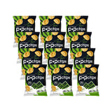Popchips Potato Chips, Sour Cream & Onion, 24 ct Single Serve 0.8oz Bags, Low-Calorie and Gluten Free, Salty Snacks for Adults and Children, Kosher