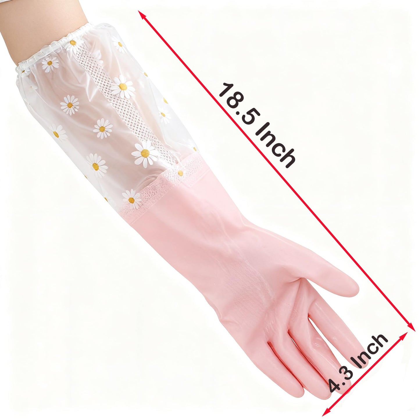 ITISMUNGO Dishwashing Cleaning Gloves Thick Waterproof Tear-Resistant Household Rubber Cleaning Gloves with Long Elastic Cuffs for Kitchen Laundry