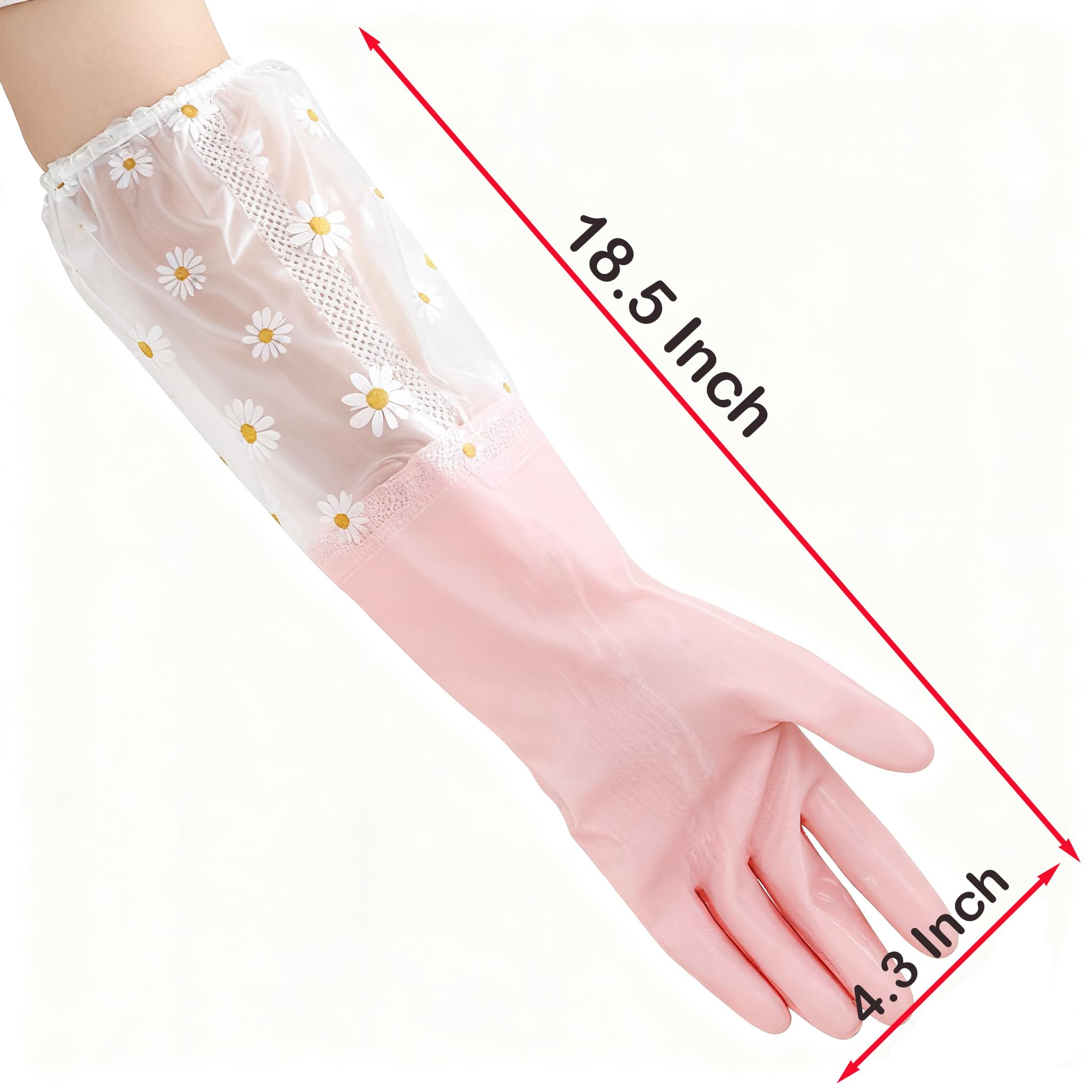 ITISMUNGO Dishwashing Cleaning Gloves Thick Waterproof Tear-Resistant Household Rubber Cleaning Gloves with Long Elastic Cuffs for Kitchen Laundry
