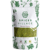 SPICES VILLAGE Dried Spinach Powder, 4 oz, Natural Ground Spinach Leafs, Whole Leaf Spinach Powder, Kosher, Gluten Free, Vegan, Non GMO, Resealable