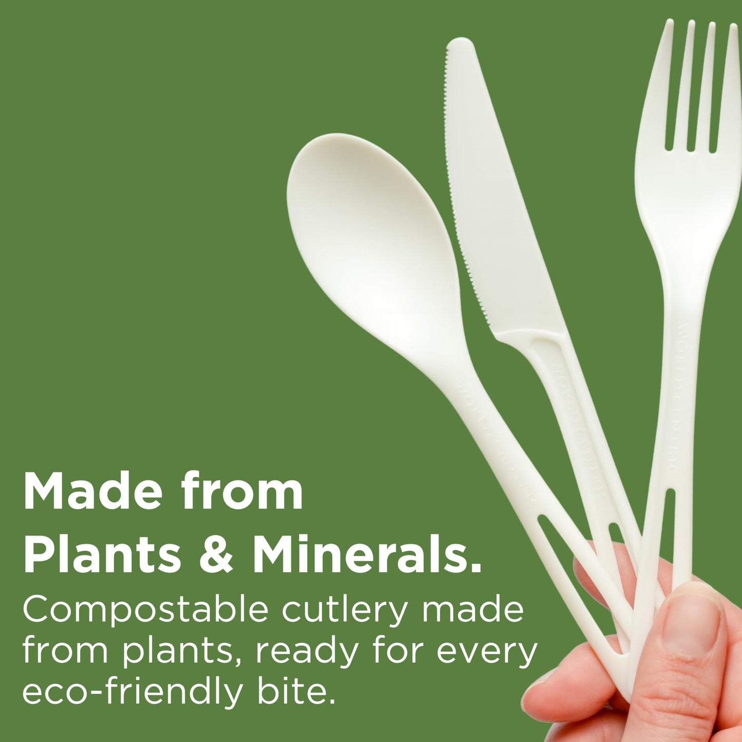 World Centric Compostable TPLA Knife, 7" (Pack of 24), Made from Plants and Minerals, Sustainable, Strong, Heat Resistant, No Added PFAS
