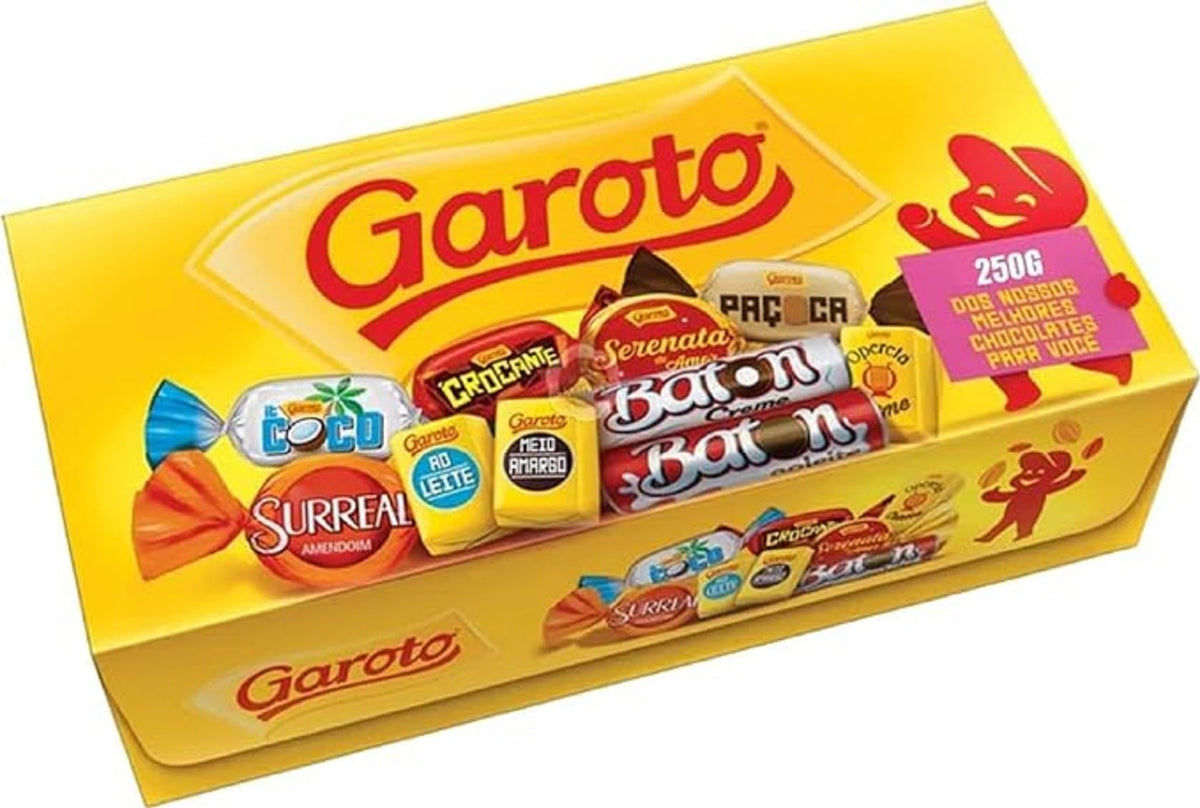 GAROTO Bombons Sortidos 300 gr. 2 PACK (Crocante, Talento Maracuja, Talento Duo Caramelo, Baton, Caribe, Pacoca, Coco)