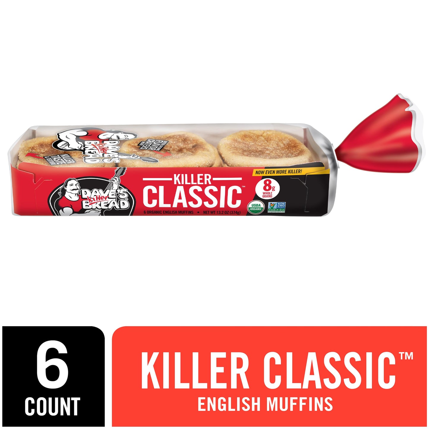 Dave's Killer Bread Killer Classic English Muffins, Organic English Muffins, 6 Count