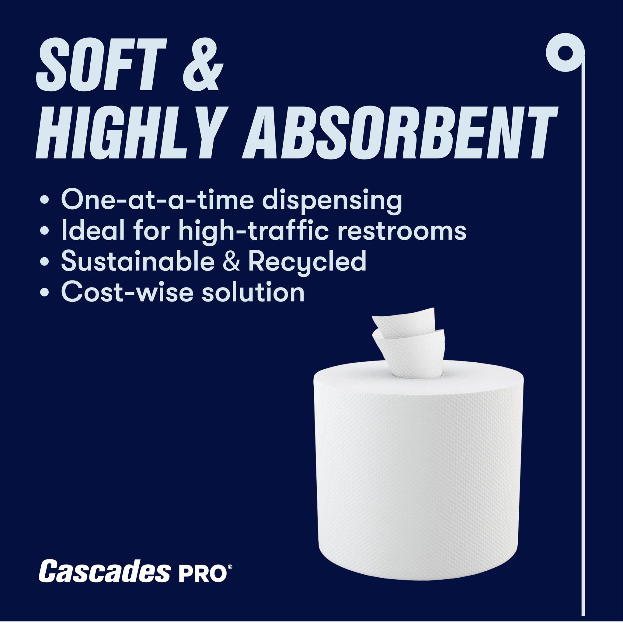 Cascades PRO Select Centerpull Hand Towel 2-Ply - Center Pull Paper Towel for Dispensers - Universal Fit - Premium Bulk - 600 Sheets/Roll, 6 Rolls
