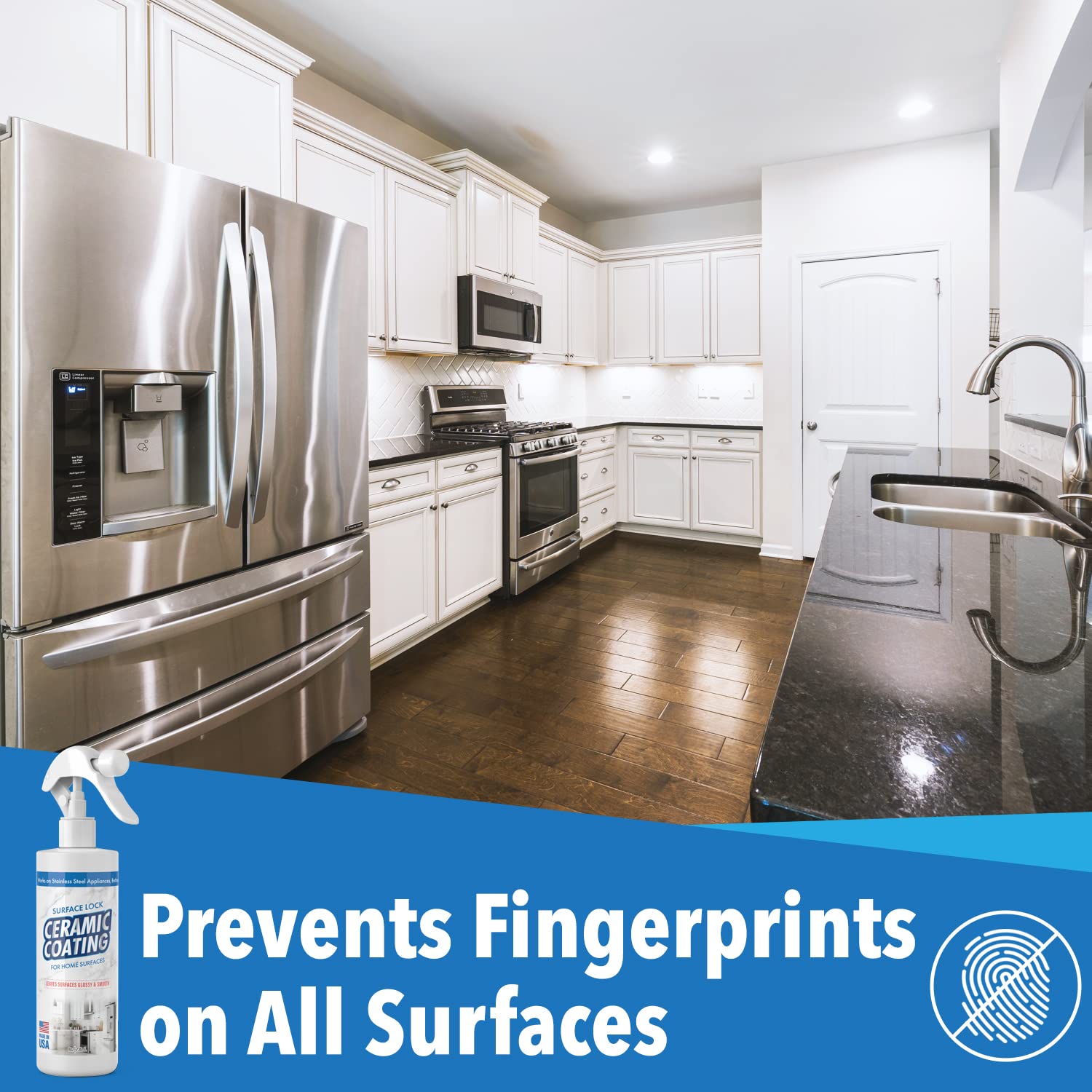 Surface Lock Ceramic Coating for Stainless Steel Appliances - Home Ceramic Spray That Shines, Seals & Protects, Repels Water & Stains, Fingerprint