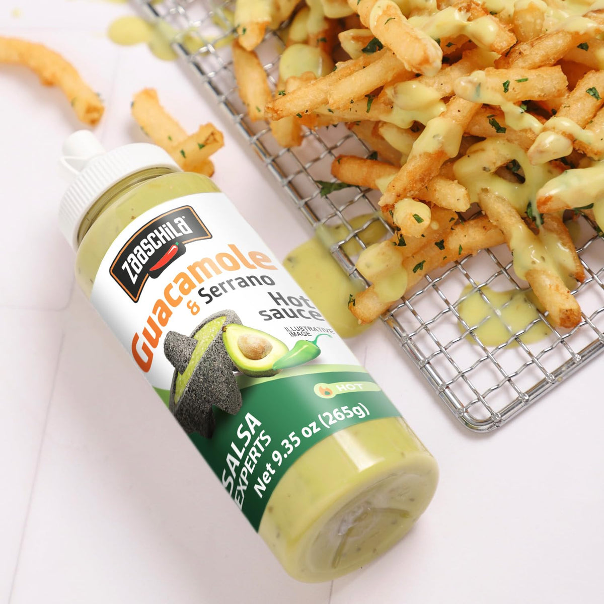 Zaaschila Guacamole & Serrano Sauce - 9.35oz (265g) 3-Pack - Creamy & Spicy Flavor, Perfect for Tacos, Chips, and Dips
