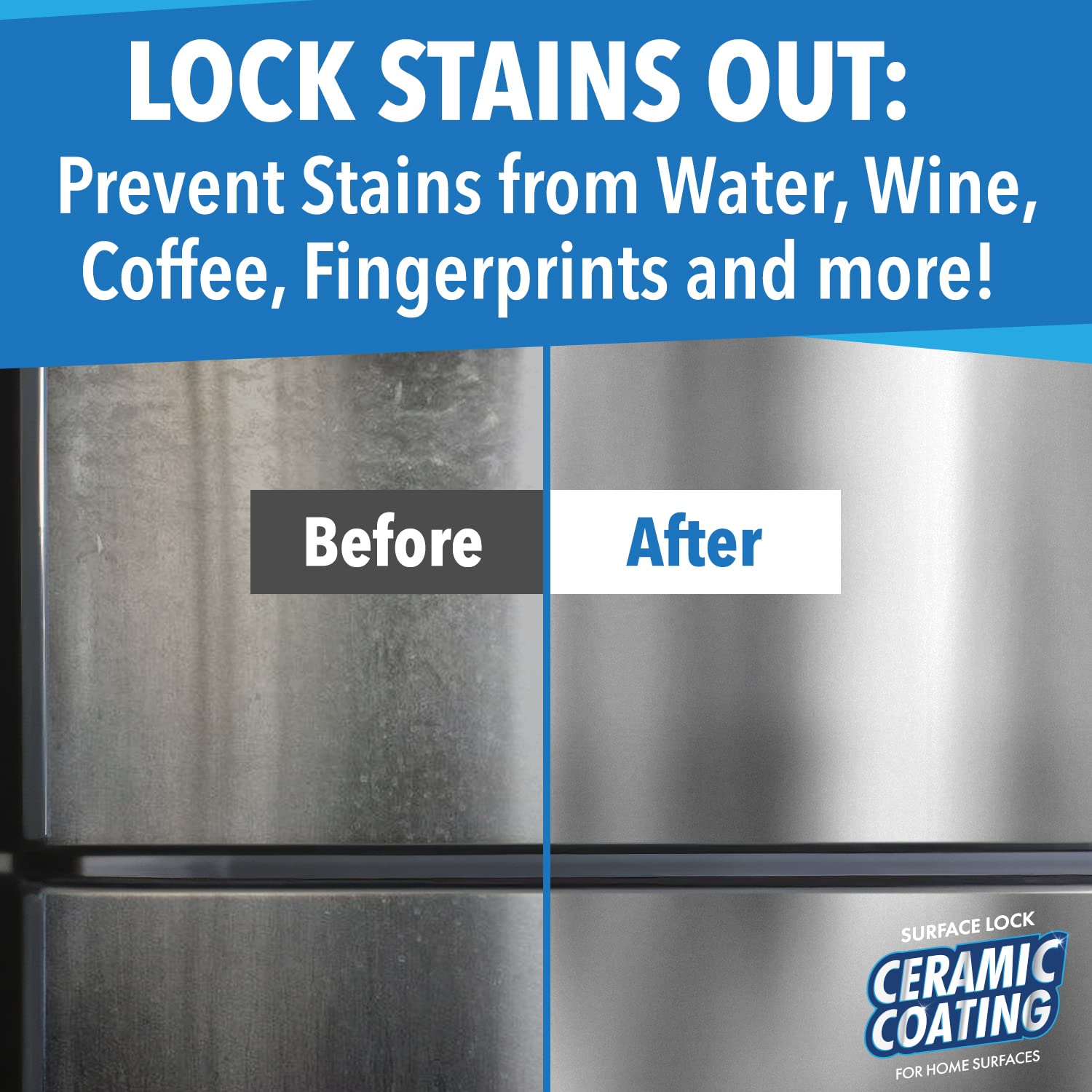 Surface Lock Ceramic Coating for Stainless Steel Appliances - Home Ceramic Spray That Shines, Seals & Protects, Repels Water & Stains, Fingerprint
