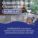 Marblelife Granite & Quartz Cleaner Kit, Ready-to-Use 32 oz Spray Cleaner + 4 oz Concentrate Refill, Daily Quartz & Granite Countertop Cleaner