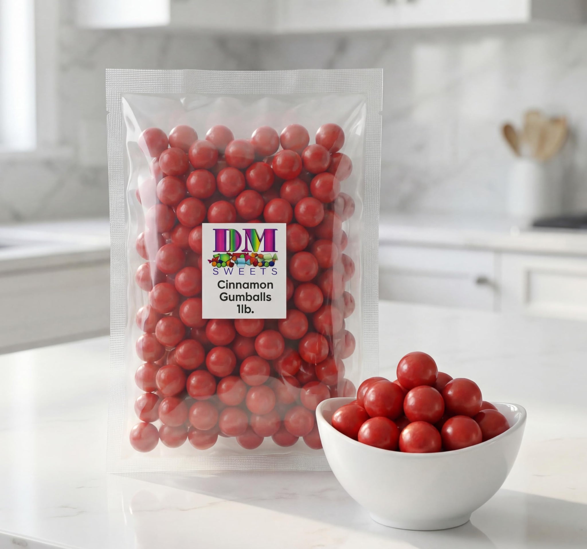 Hot Spicy Sweet Cinnamon Gumballs - 1 lb of Fresh Declious Bright Red Candy Gum Balls