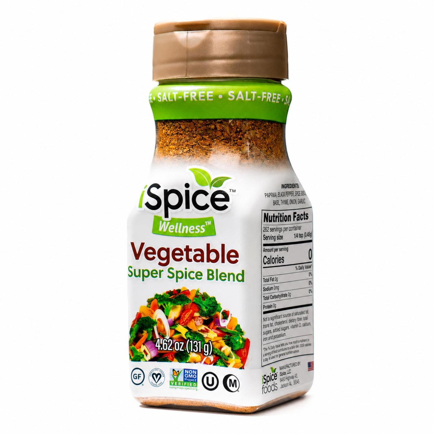 iSpice - Salt-Free | Sugar free | 100% Pure Wellness Vegetable Fat Free Super Spice Blend | All Natural | Ready to use as is | No preparation is