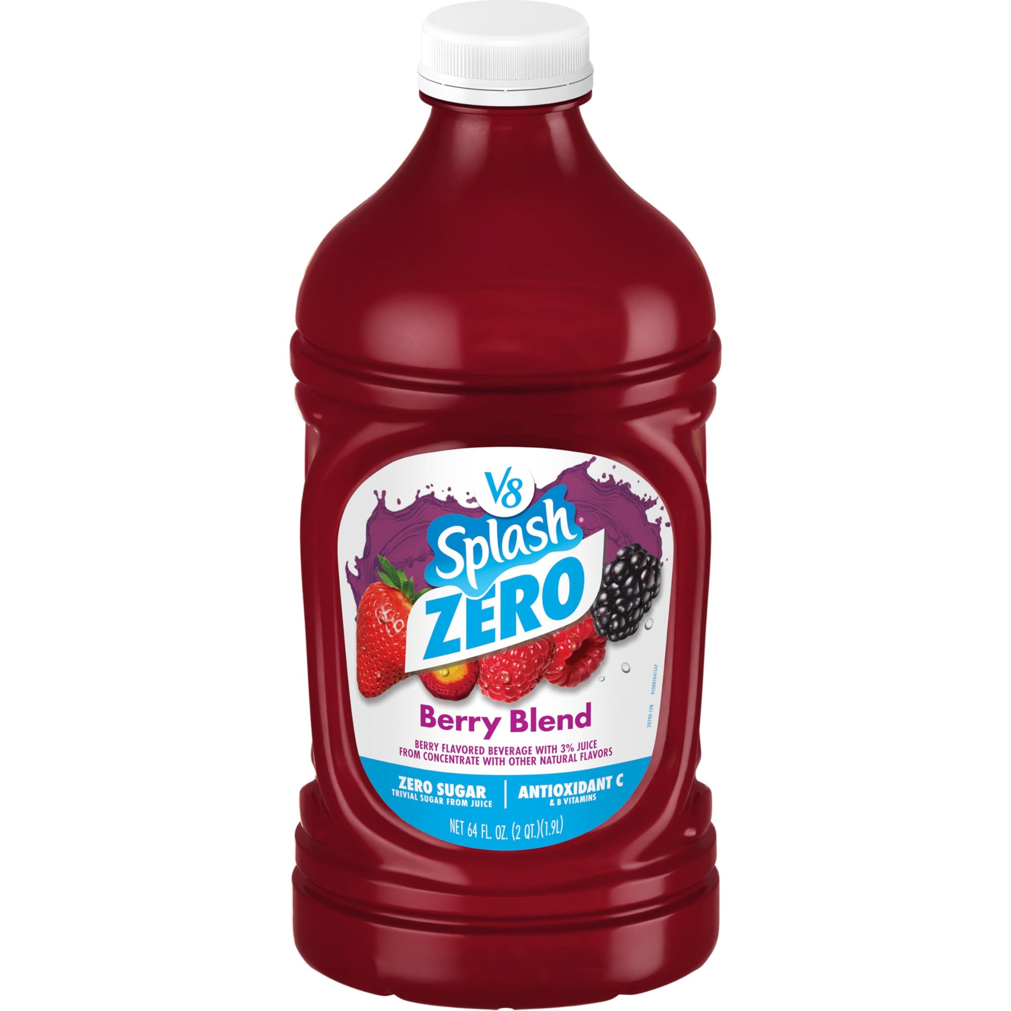 V8 Splash Zero Sugar Berry Blend Flavored Beverage, 64 fl oz Bottle