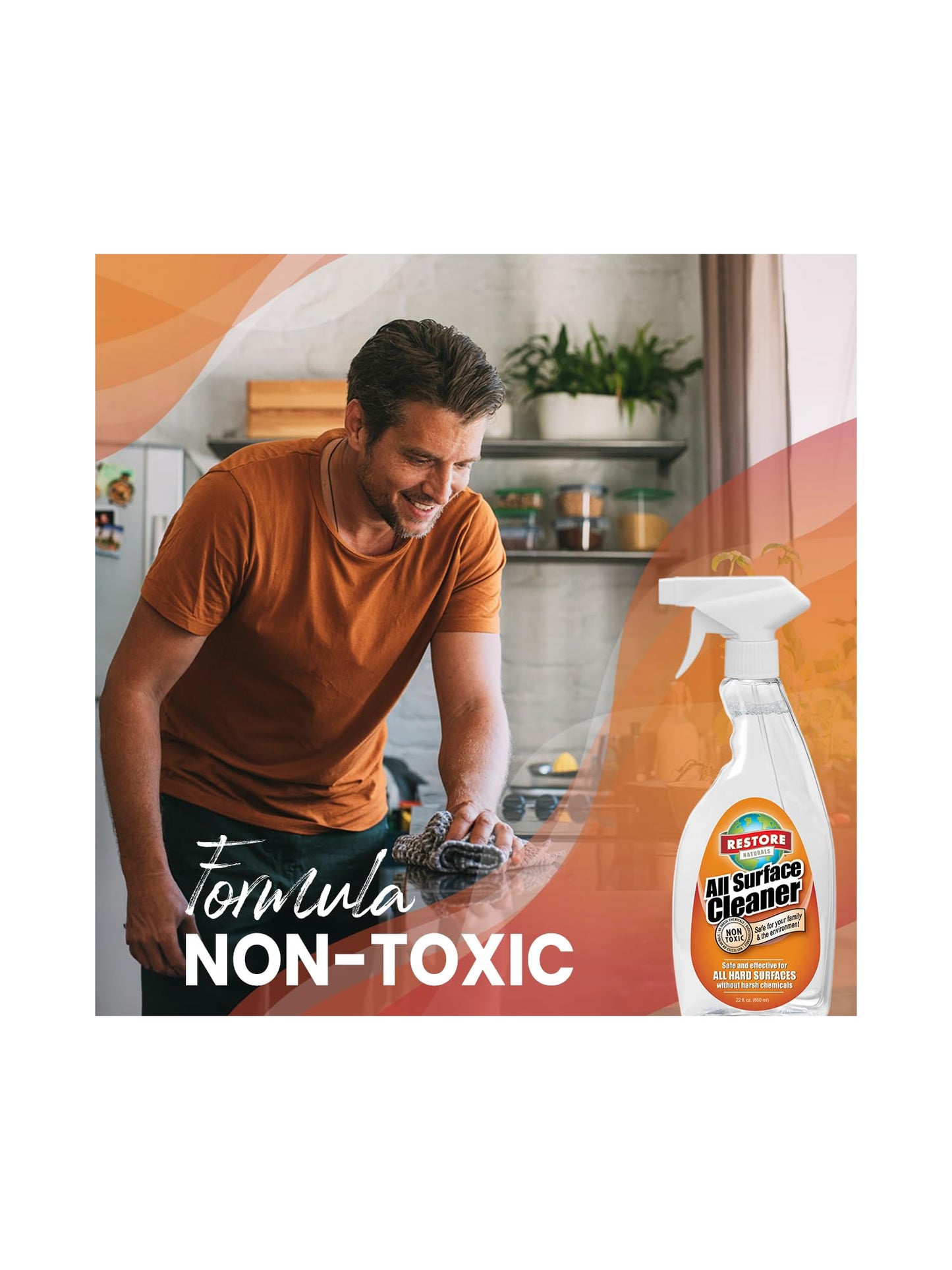 Restore Naturals All Surface Household Outdoor, Furniture, Car, Table Top, Tiles, Floor and Bathroom No Scrub Multi Use Cleaner - 22 fl. oz.