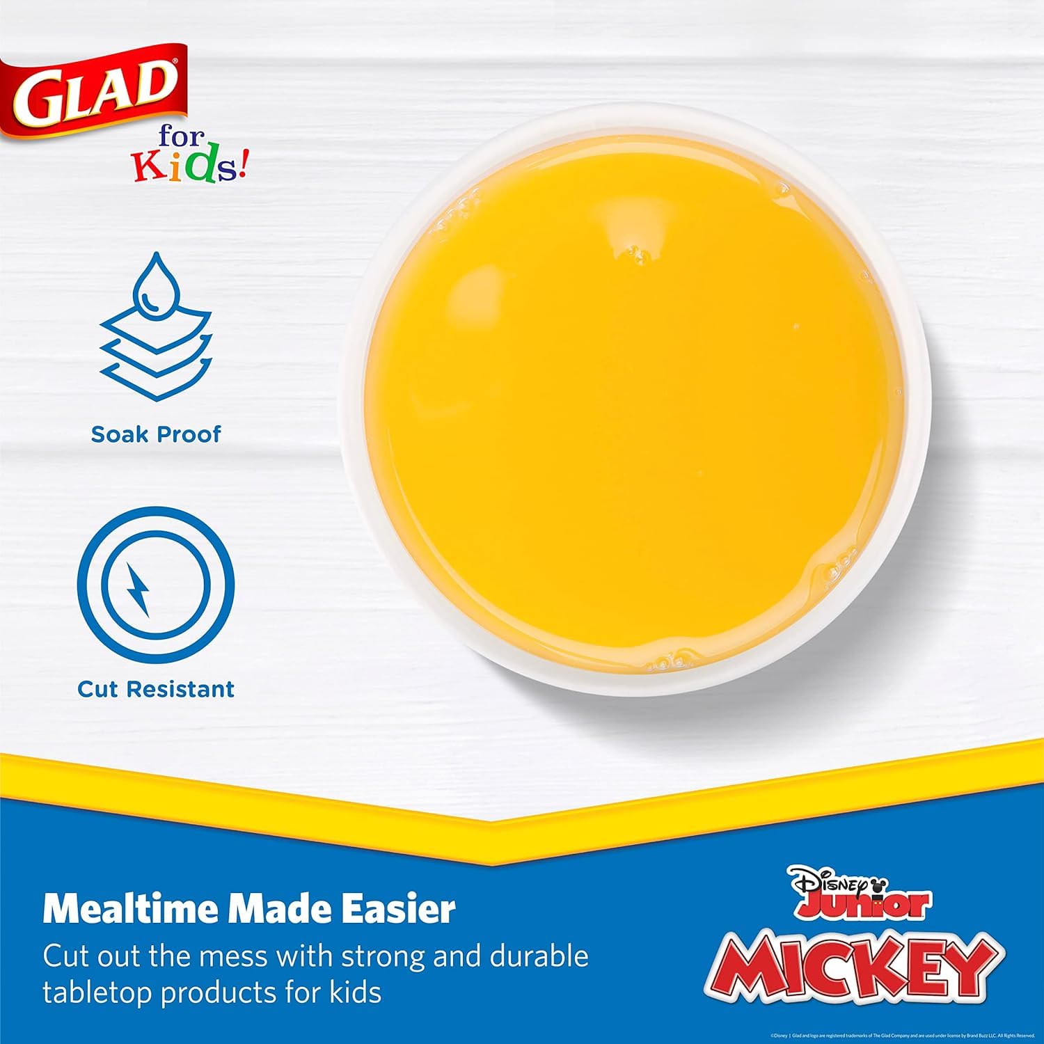 Glad for Kids Disney Mickey and Friends Disposable Paper Cups, Mickey Mouse - Heavy Duty Soak-Proof Kid-Friendly Drinking Cups, Great for Everyday