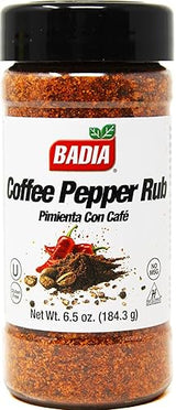 Badia Coffee Pepper Seasoning, 6.5 oz - Chili Pepper, Coffee, Garlic, Brown Sugar Blend for Smoky Sweet Rub, Gluten Free, No Msg