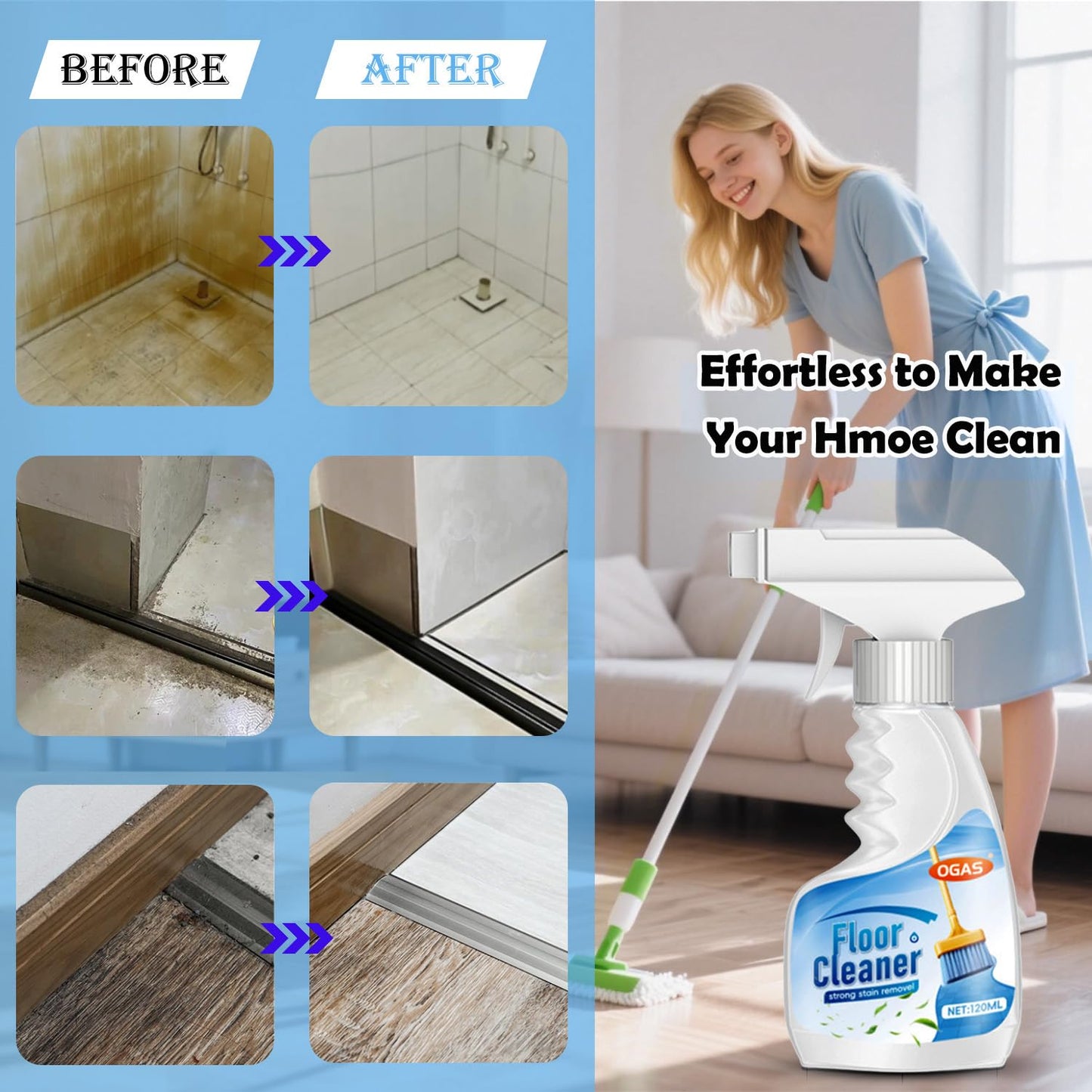 TIEDXIOY Floor Cleaner Concentrate, Hard Surface Floor Cleaner Spray for Hardwood, Ceramic Tile, Marble, Grout, and Composite Material Surface