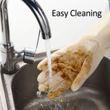 BOOMJOY Nitrile Cleaning Gloves, Heavy Duty Dishwashing Gloves, Reusable Medium Gloves for Kitchen, Bathroom, Gardening, Working, Pet Care - White, 3