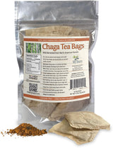 Chaga Tea Bags by My Berry | 100% Canadian Wild-Harvested- NEVER Siberian | 100% Additive-Free Caffeine-Free Herbal Tea | 25 Bleach-Free Bags