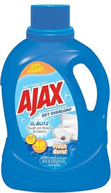 Ajax Oxy Overload Liquid Laundry Detergent, 60 Fl Oz, Fresh Burst Scent, Concentrated Stain Fighter, Quick-Dissolving, All-Machine Compatible