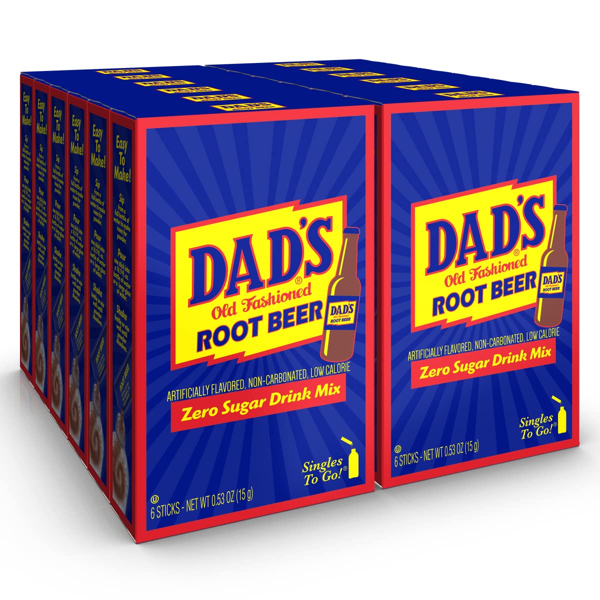 Dad's Old Fashion Rootbeer Singles To Go Drink Mix, 0.53 OZ, 6 CT