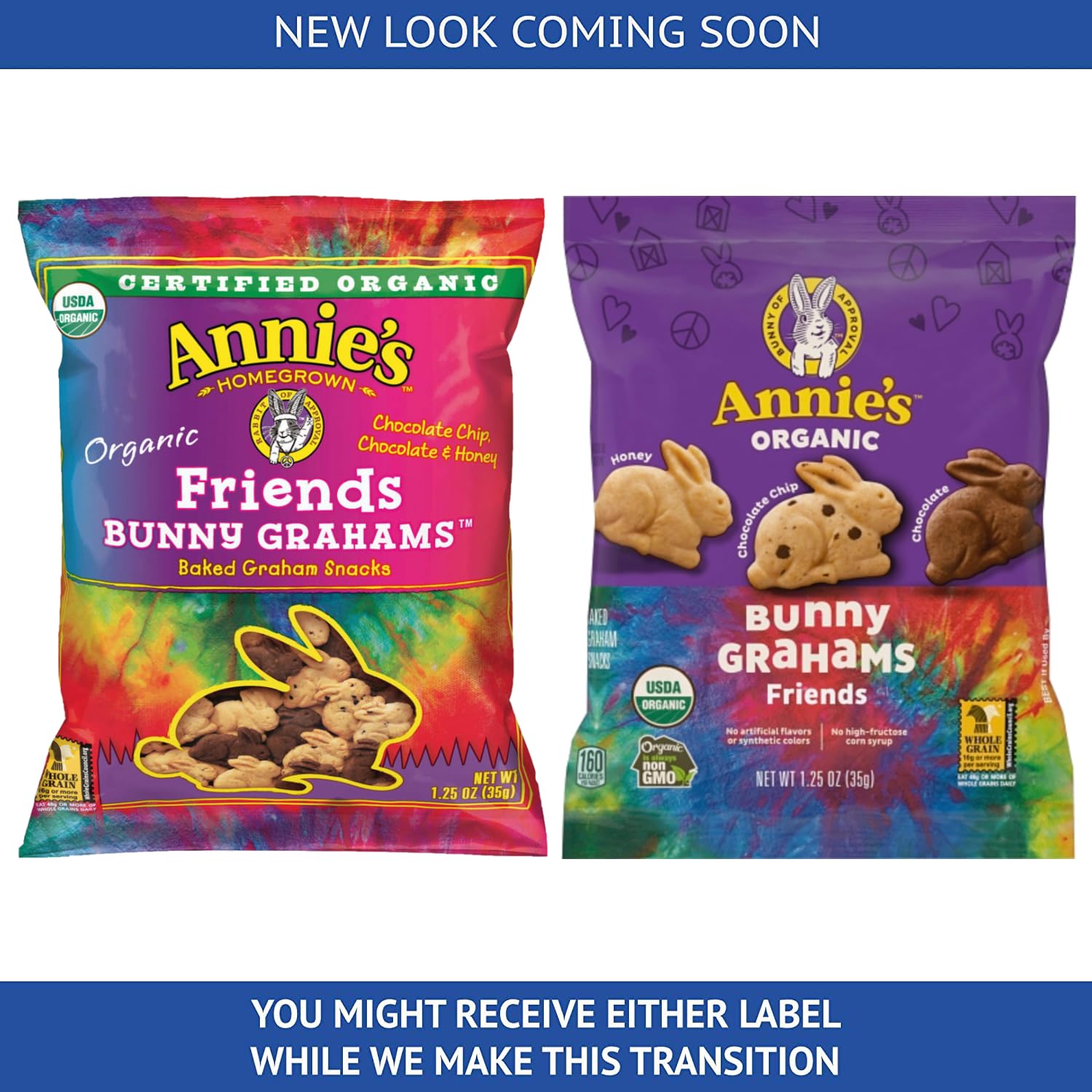 Annie's Organic Friends Bunny Grahams - Pack of 20 - Delicious Baked Grahams - Chocolate Chip and Chocolate Honey Flavors - Certified Organic