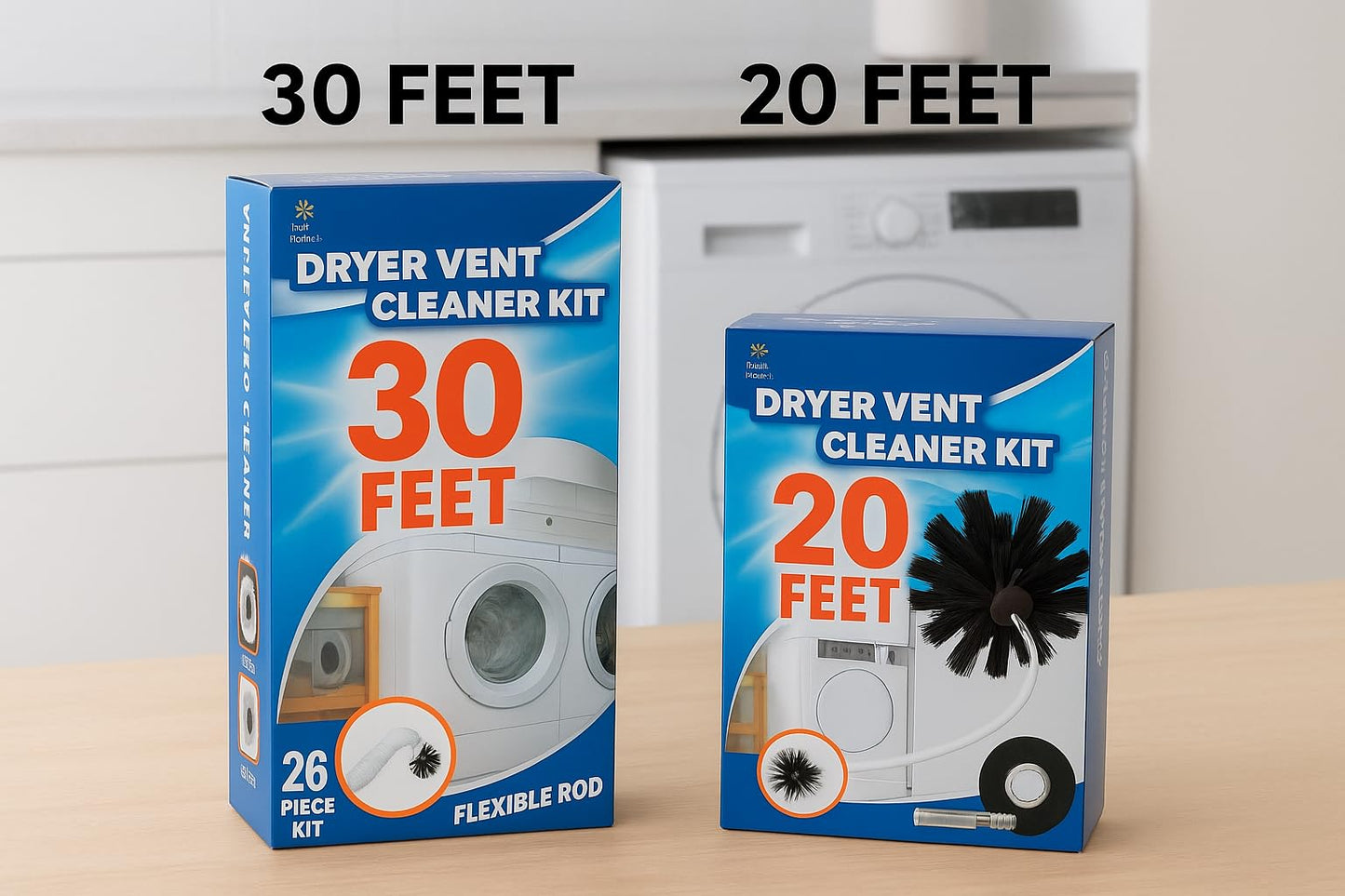 30-Feet Dryer Vent Cleaner Kit - Innovative Lint Remover Reusable Strong Nylon| Flexible Lint Brush with Drill Attachment for Faster Cleaning 30 Feet