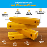MIGHTY CHEWZ Yak Chew Refill Pack Only, Extra Large (4 Pieces) - Pre-Drilled, Ready to Chew and Designed for Safety