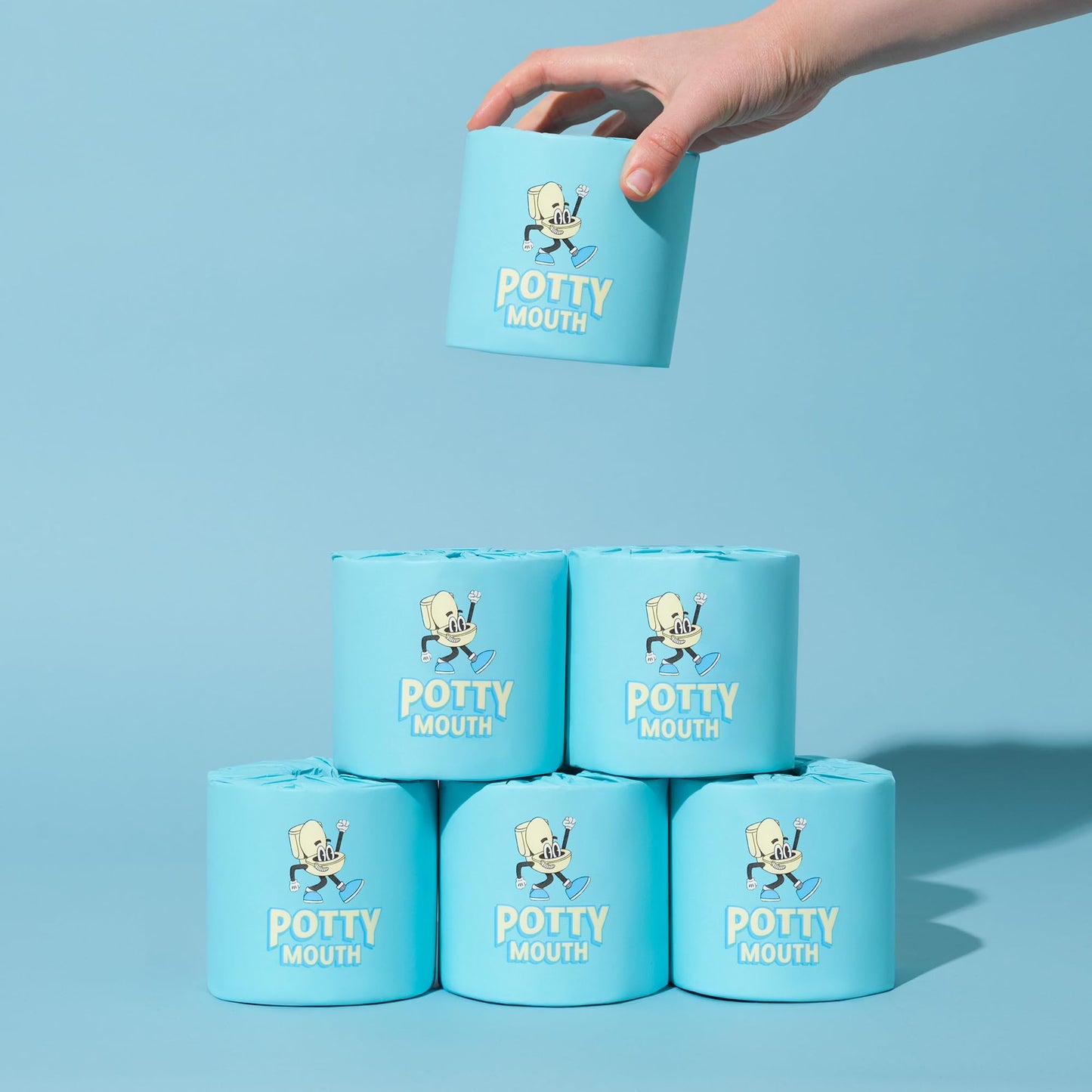 Potty Mouth Bamboo Toilet Paper, 12 Rolls, 3-Ply Premium Bathroom Tissue, Soft & Strong, Tree-Free, Plastic-Free Packaging, Septic Safe, Eco-Friendly