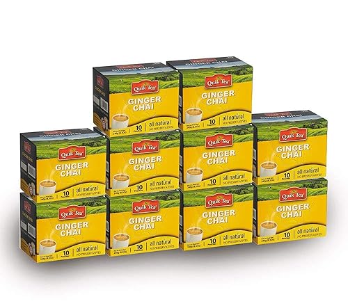 Chai Tea Latte - Ginger Chai Tea 100 Latte Tea Pouches (Unsweetened) By QuikTea