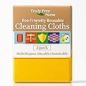 Truly Free Reusable Cleaning Cloth, 2 Pack - Multipurpose Super Absorbent, Reusable, Durable, Washable Kitchen Towels, Cleaning Rags, Cloth Wipes
