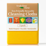 Truly Free Reusable Cleaning Cloth, 2 Pack - Multipurpose Super Absorbent, Reusable, Durable, Washable Kitchen Towels, Cleaning Rags, Cloth Wipes