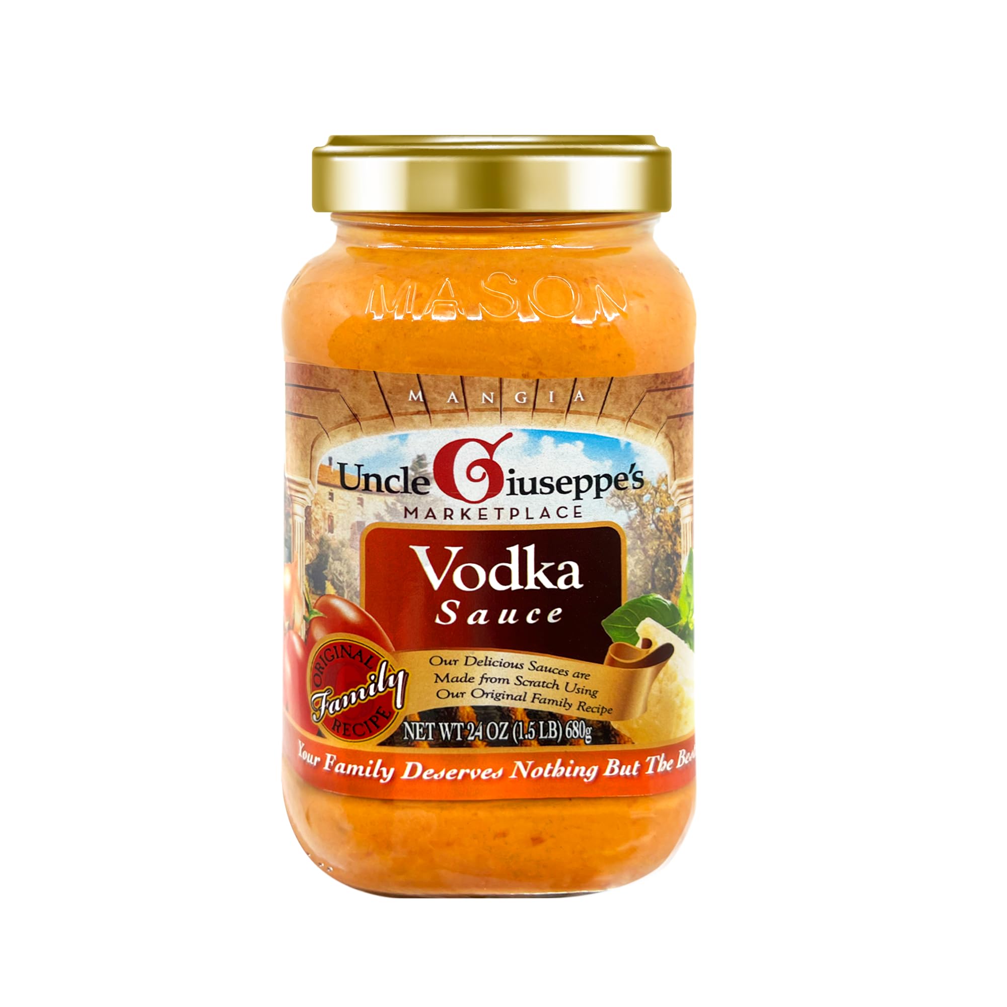 Uncle Giuseppe’s Vodka Sauce, 24 oz | Creamy Tomato Pasta Sauce with Italian Cheese & Vodka | Authentic Homemade Flavor | All-Natural, No