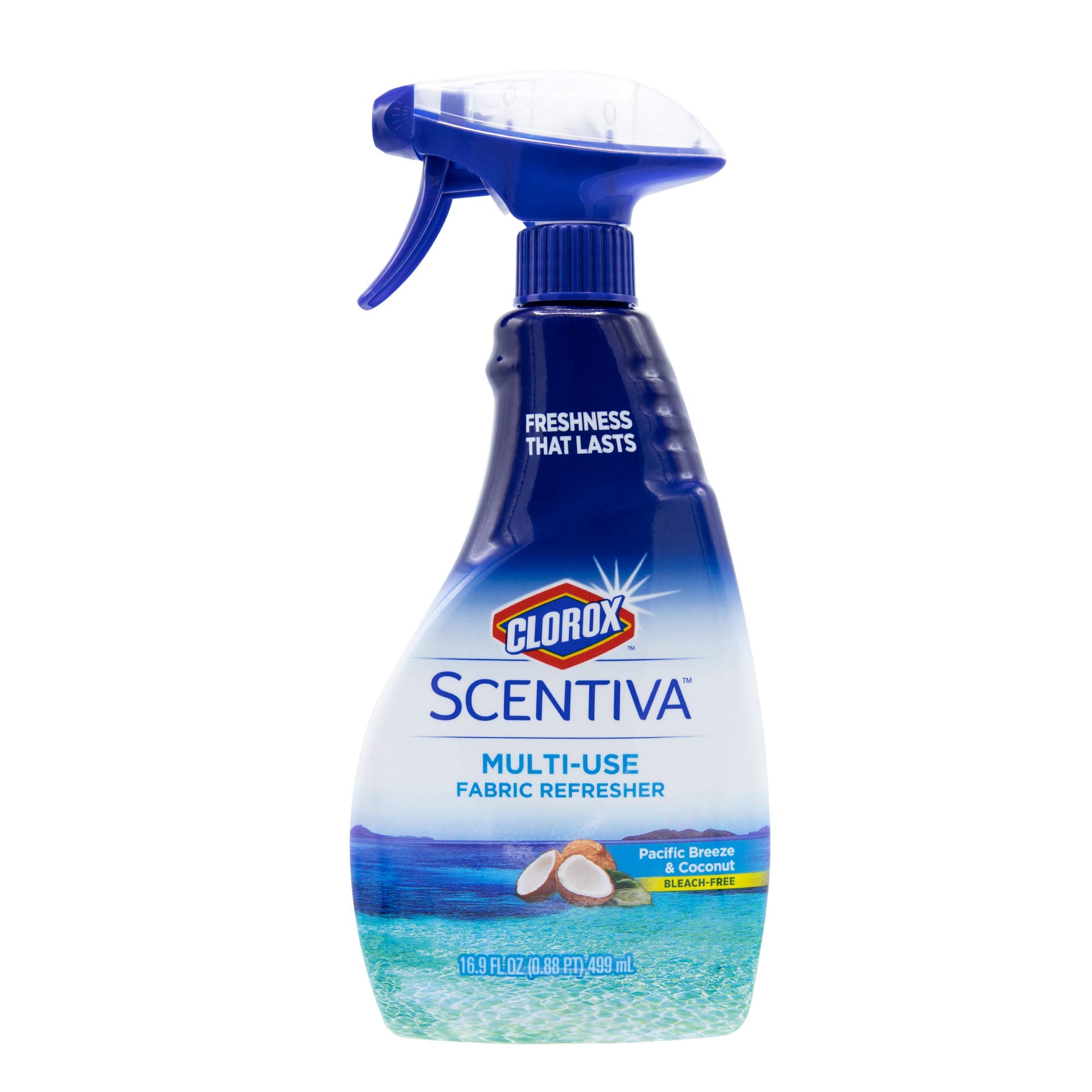 Clorox Scentiva Fabric Refresher Spray, Pacific Breeze and Coconut Scent for Household Fabrics, Odor Refresher for Upholstery, Curtains, Bedding