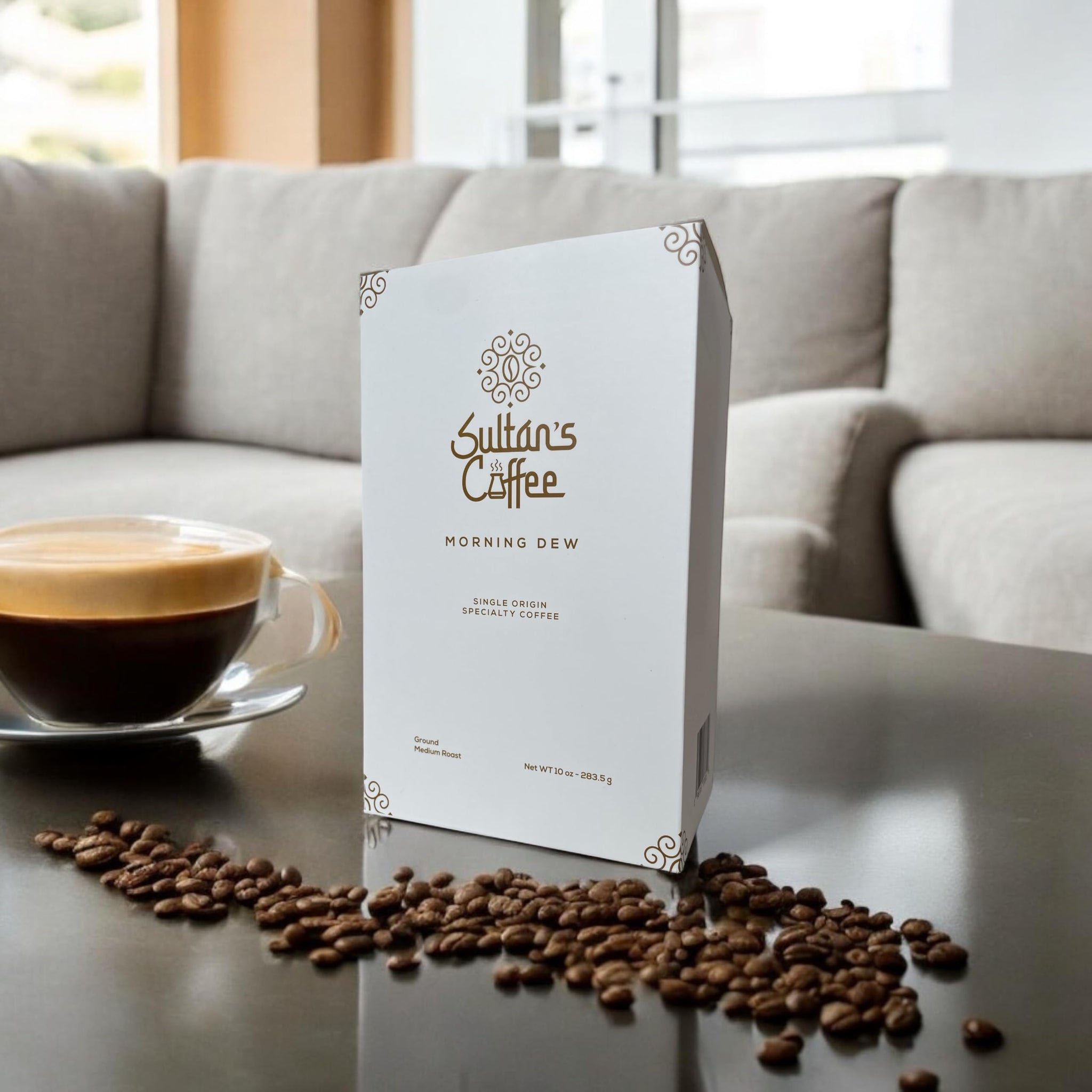 Sultan's Coffee Morning Dew Medium Roast ground - Red Bourbon, Single Origin El Salvador, Natural Process, Chocolate & Citrus Notes, 10 Ounces