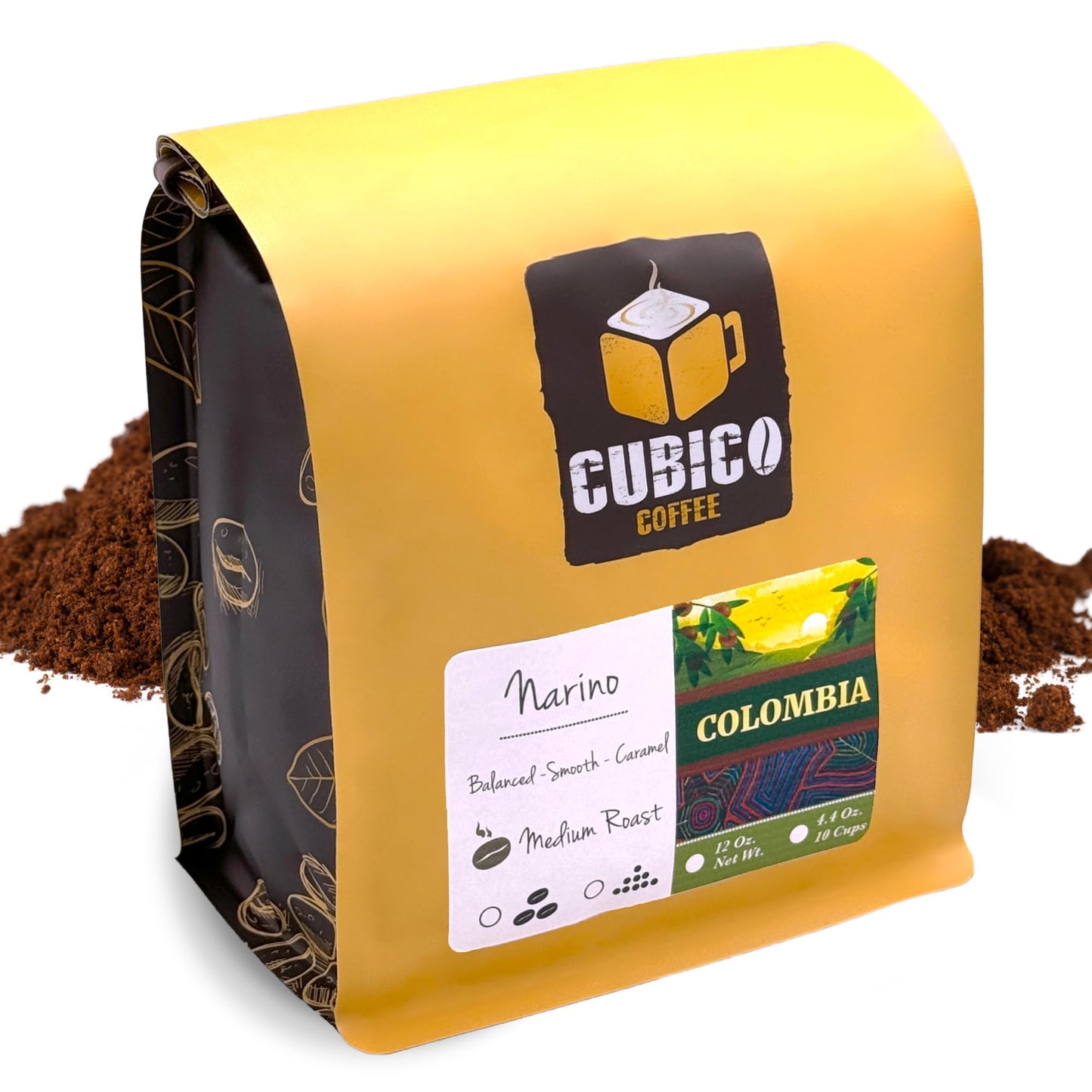 Colombian Coffee, Ground Coffee, Premium Colombia Supremo Single Origin Fresh Roasted Ground Coffee | Cubico Coffee | 12 Ounce Bag