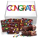 Congrats Brownies Gift Basket Chocolate Brownies Congratulations Large Food Gift Individually Wrapped For Men Women Package | Nut Free | Kosher