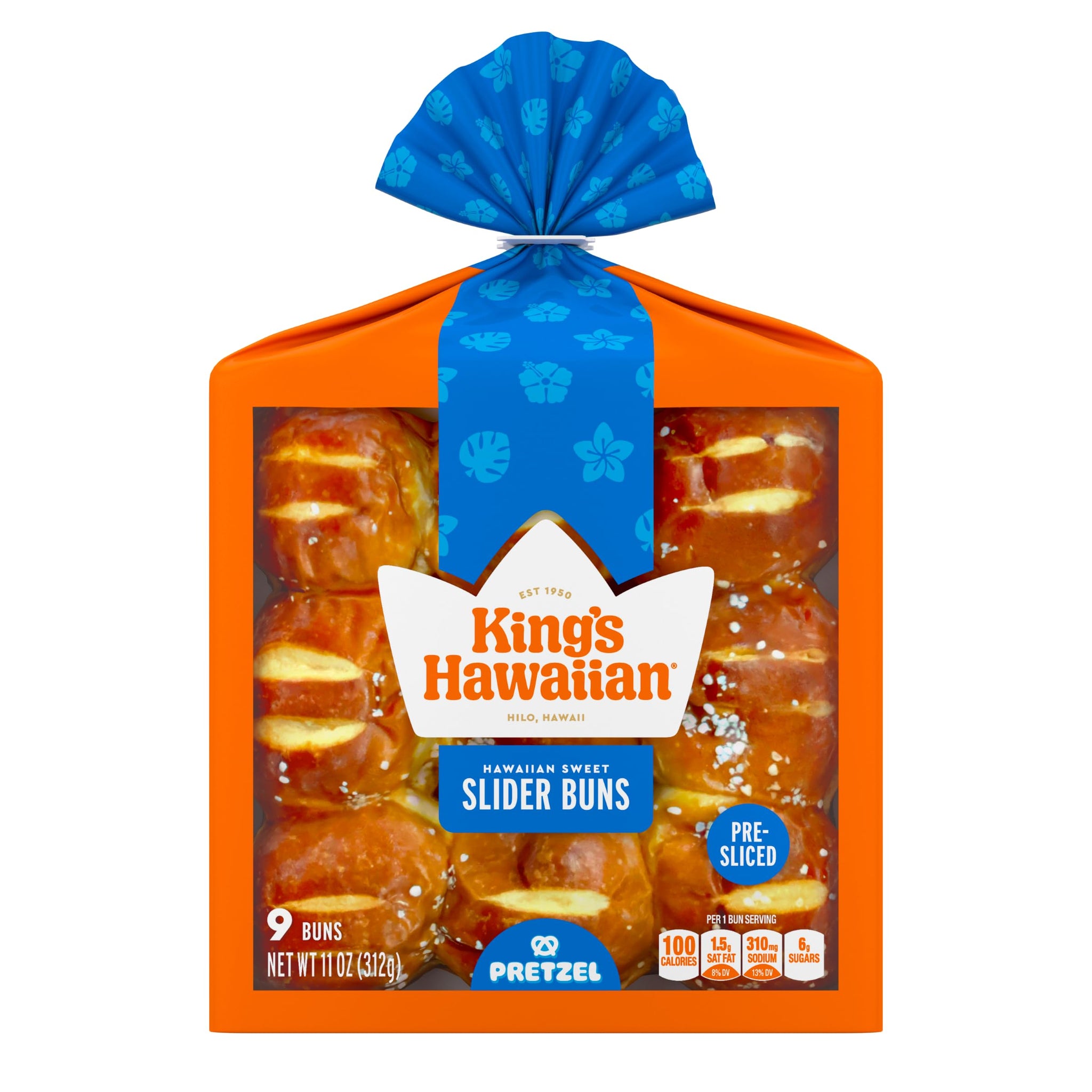 King's Hawaiian Pretzel Slider Buns, 9 ct, 11 oz
