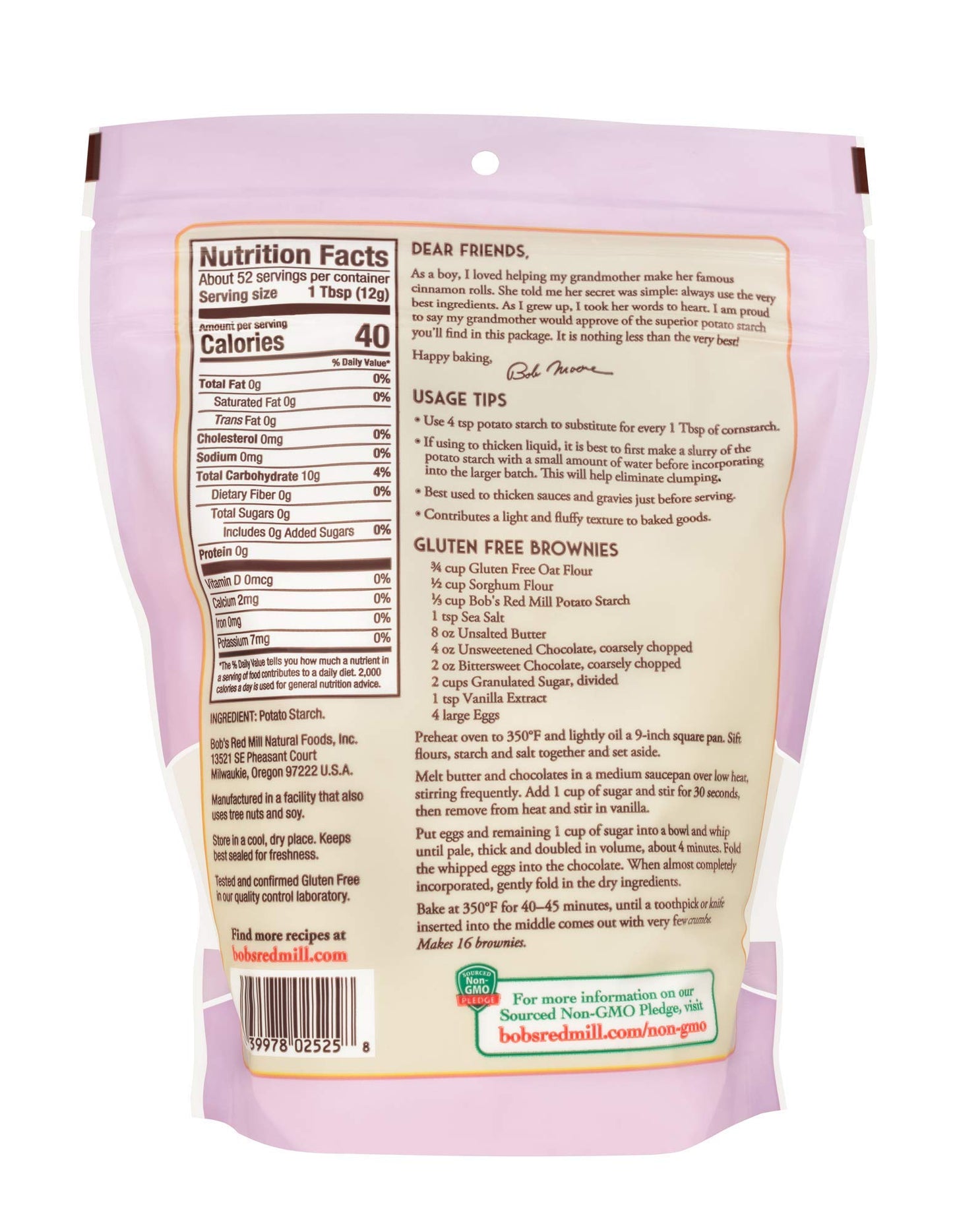 Bob's Red Mill Potato Starch, 22oz (Pack of 4) - Non GMO, Vegan, Kosher