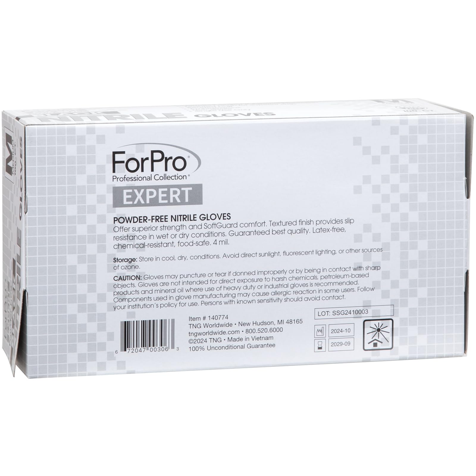 ForPro Expert SoftGuard Disposable Nitrile Gloves, Ultimate Comfort & Protection, Powder-Free, Latex-Free, Non-Sterile, Food Safe, 4 Mil, Black