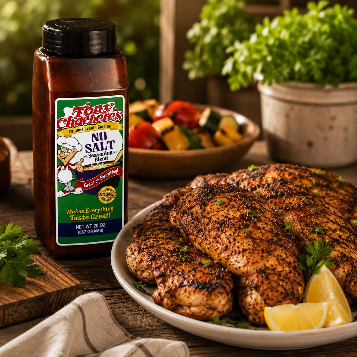 Tony Chachere's Creole Seasoning 20oz (No Salt+Packet)