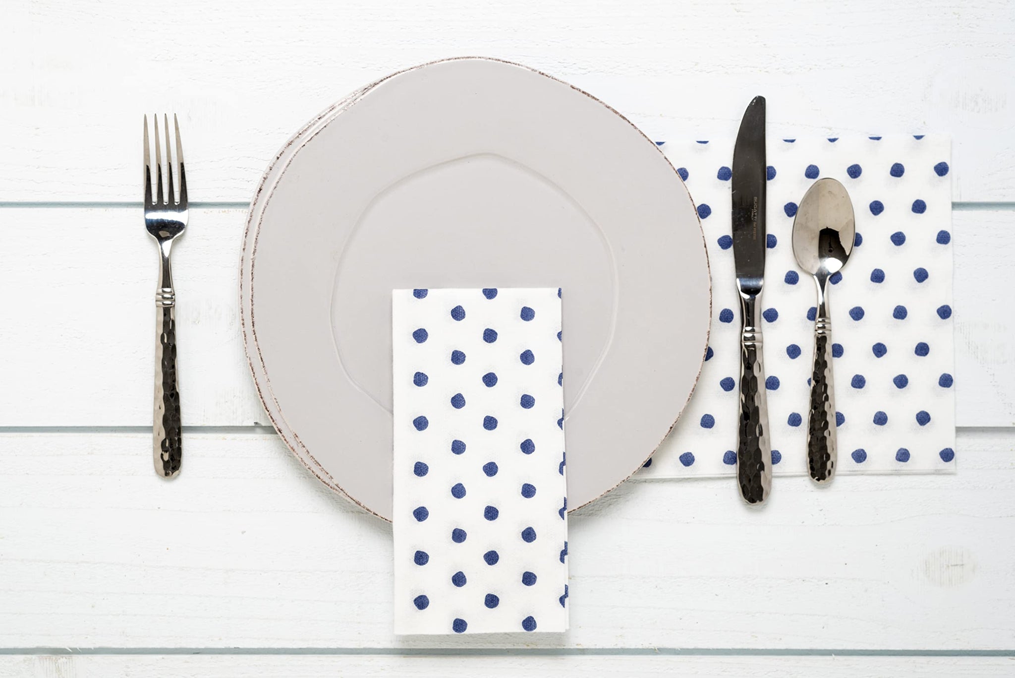VIETRI Papersoft Napkin Collection Italian Luxury Paper Napkin and Guest Towel (Guest Towels, Dot Blue)