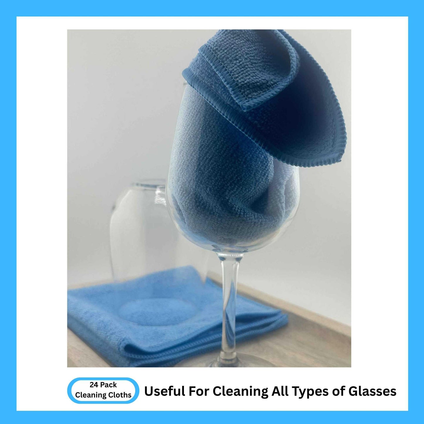 Cleanex Microfiber Cleaning Cloth for Kitchen & households, Towels for Cars. (300gsm) (Pack of 24 Blue)