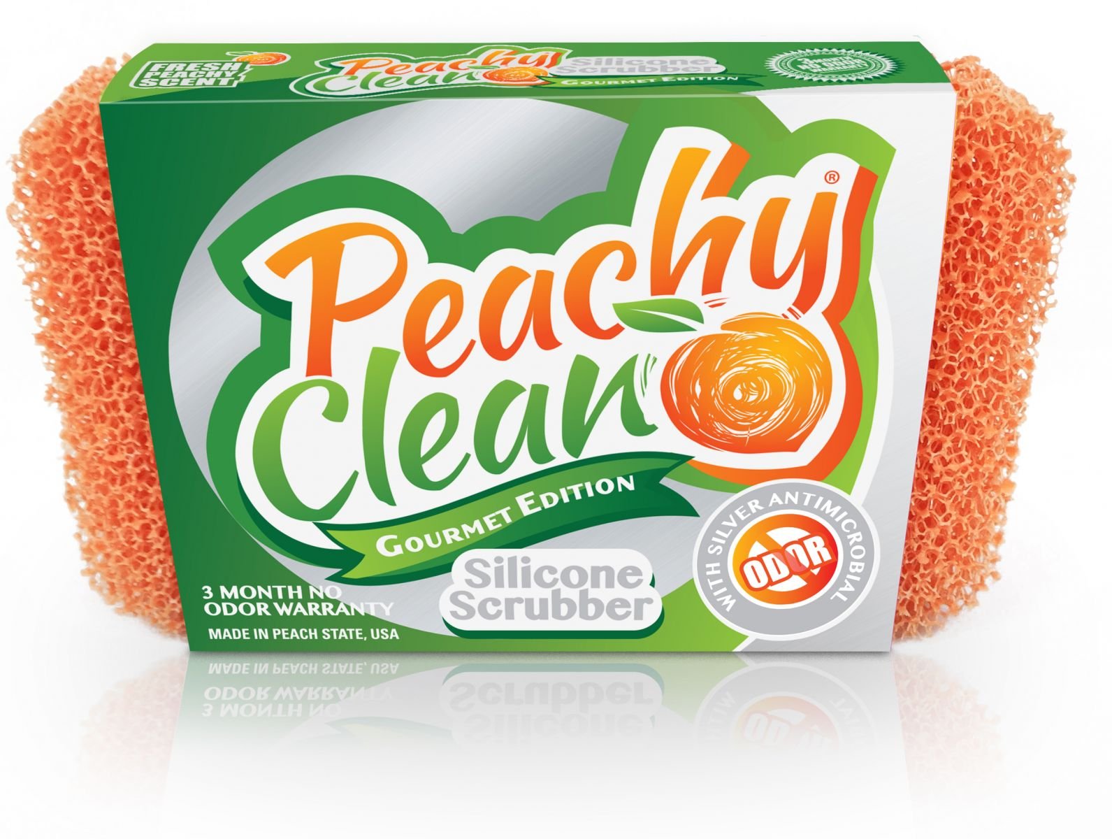 Gourmet Silicone Scrubber by Peachy Clean (Qty 1) with Fresh Peachy Fragrance