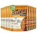 BeanVIVO (Pack of 12) Organics 15g Plant based Protein BBQ Pinto Beans - Good Source of Fiber - Nutritious & Microwave Meals - Gluten-Free Plant Food