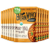 BeanVIVO (Pack of 12) Organics 15g Plant based Protein BBQ Pinto Beans - Good Source of Fiber - Nutritious & Microwave Meals - Gluten-Free Plant Food