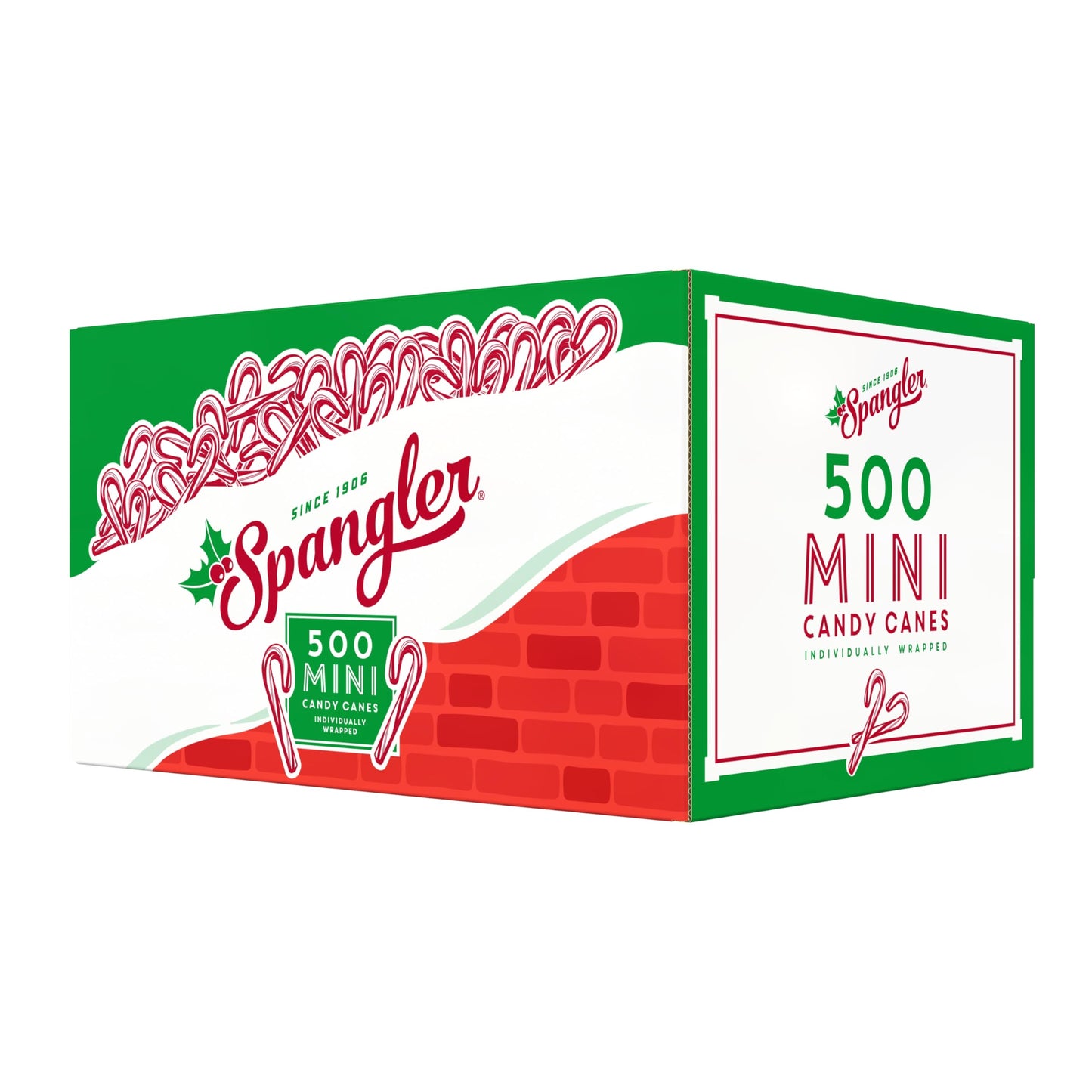 Spangler Red and White Mini Candy Canes - Bulk Individually Wrapped Peppermint Sticks, Small Holiday Treats, Classic Christmas Candy Bulk Pack - 500