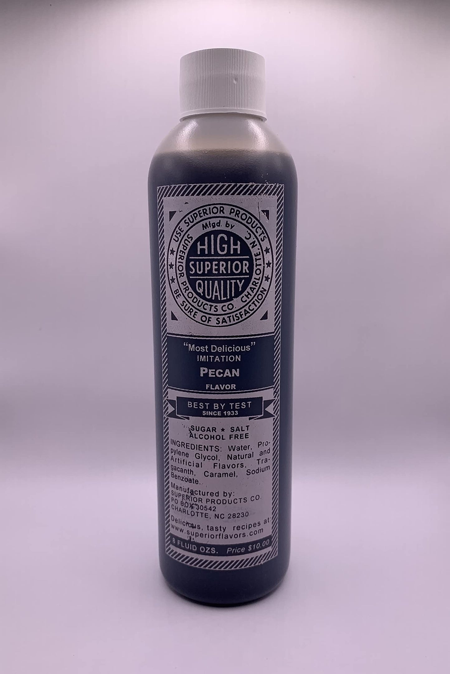 Superior Flavors PECAN | Cooking and Baking Flavoring | Water Based | Sugar, Salt, and Alcohol Free | 8oz Bottle